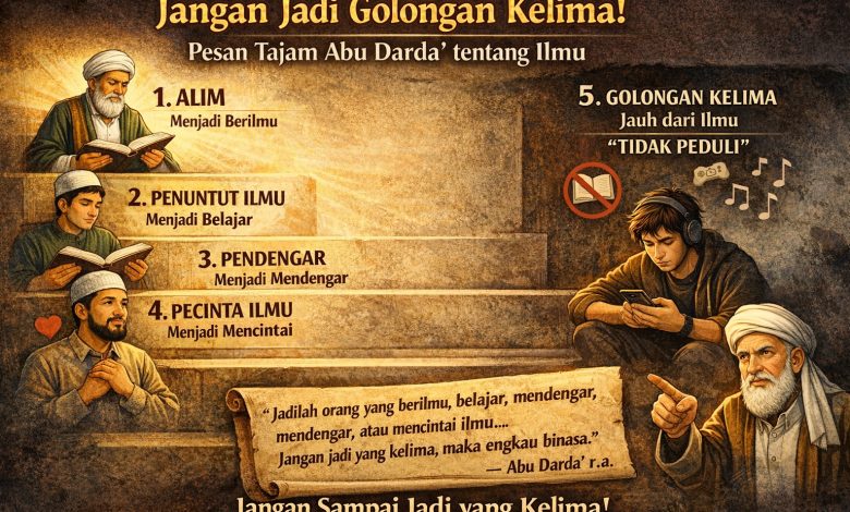 Photo of Jangan Jadi Golongan Kelima! Pesan Tajam Abu Darda’ tentang Ilmu