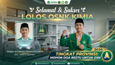 Photo of Siswa MAN 4 Sleman Lolos OSNK 2026 Cabang Kimia, Siap Melaju ke Tingkat Provinsi