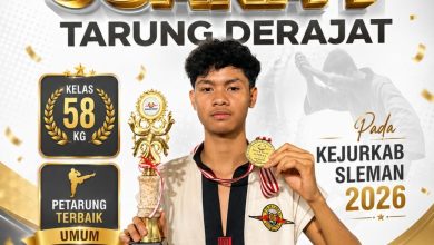 Photo of Menggebrak Arena, Mengharumkan Madrasah: Muhammad Gibran Sabet Juara 1 dan Petarung Terbaik Kejurkab Tarung Derajat Sleman 2026